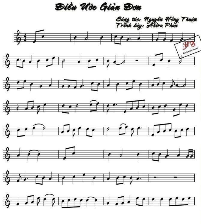 Sheet nhạc Điều Ước Giản Đơn